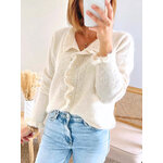 gilet doux Elly beige avec perles