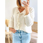 gilet doux Elly beige avec volants