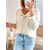 Gilet beige Elly avec boutons perles