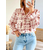 blouse Agnès à carreaux bordeaux