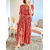 robe longue rouge fleurie Julieta