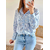 chemise bleue fleurie Mallory