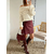 jupe femme Laly bordeaux en suédine
