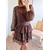 robe Meryl choco avec volants