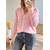 gilet Octave rose avec broderie anglaise