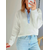 pull femme Oscar écru et bleu
