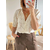 blouse beige Castille en dentelle