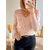 pull fin rose clair en maille côtelée Mahé
