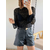 short noir Alex en simili cuir
