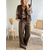 pantalon large marron femme Auguste