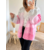 gilet long rose et gris Abel
