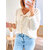 gilet femme beige avec volants Elly
