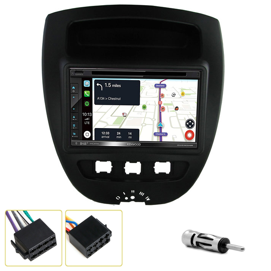 Kit d\'intégration Peugeot 107 de 2005 à 2014 + Autoradio tactile Navigation GPS