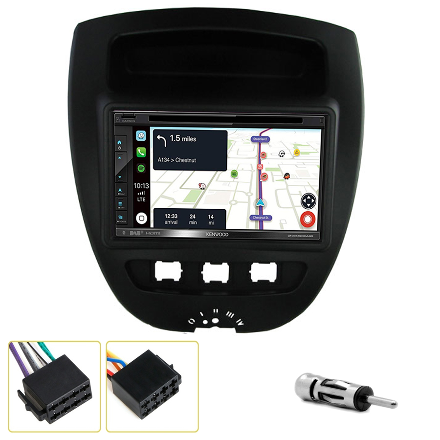 Cadre Façade Autoradio 2 DIN Pour Citroën C2, C3, Jumpy – Plastique Noir, Dimensions 178x102 Mm – Remplacement Tableau De Bord