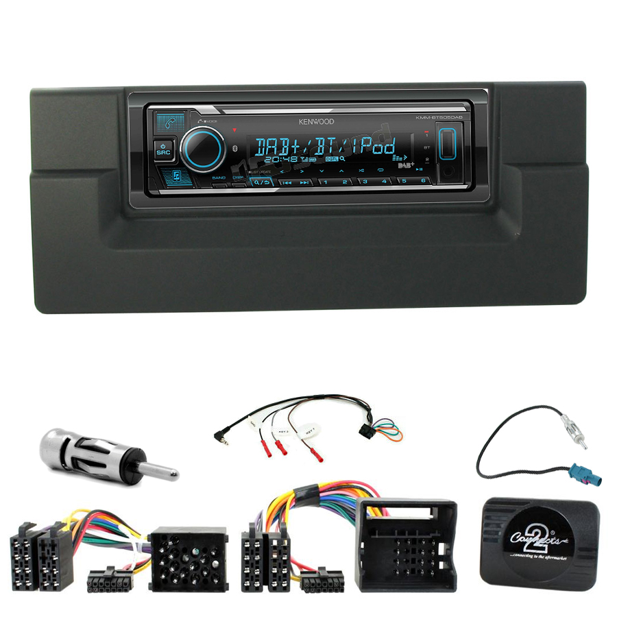 Kit Adaptateur Autoradio 1 Din Pour Bmw (5 E39, X5 E53) Noir + Iso + Fm