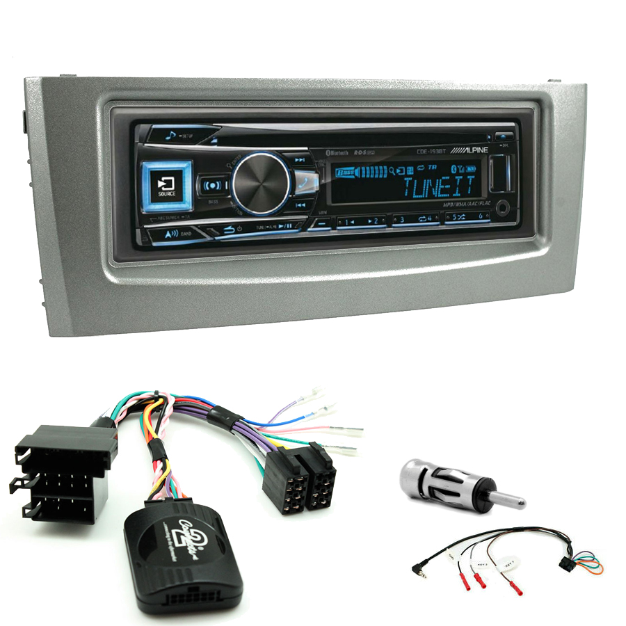 Kit d'intégration Fiat Grande Punto de 2005 à 2009 + Poste 1DIN  USB/Bluetooth