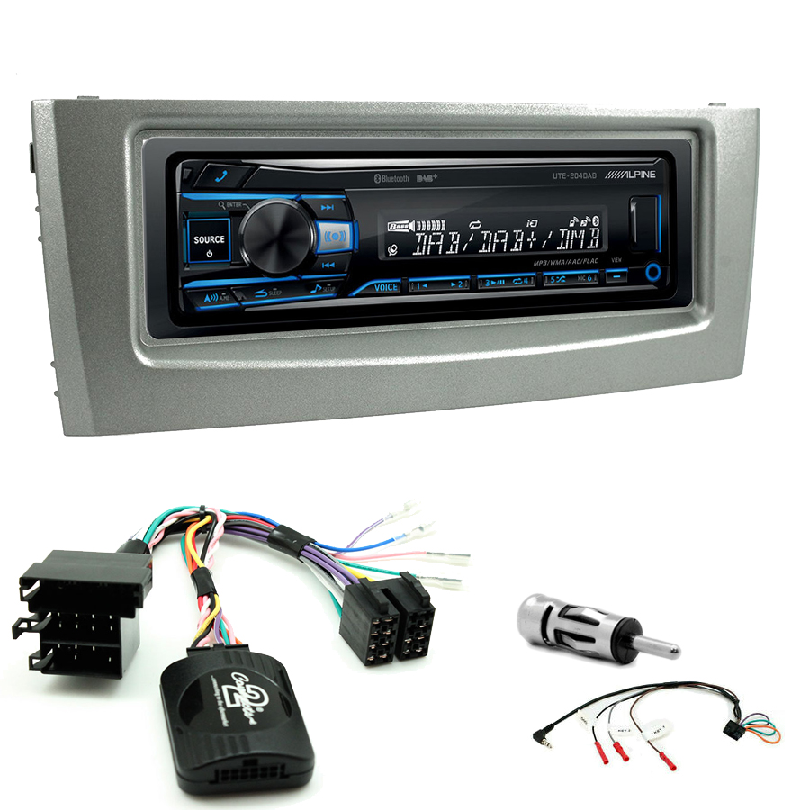 Kit d'intégration Fiat Grande Punto de 2005 à 2009 + Poste 1DIN  USB/Bluetooth
