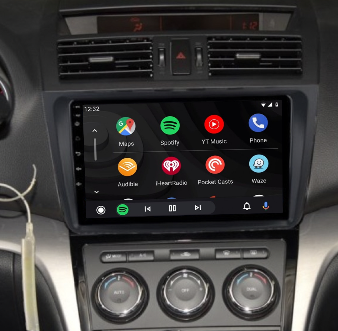 Ecran tactile QLED Android 12.0 + Apple Carplay sans fil Mazda 6 de 2008 à 2012