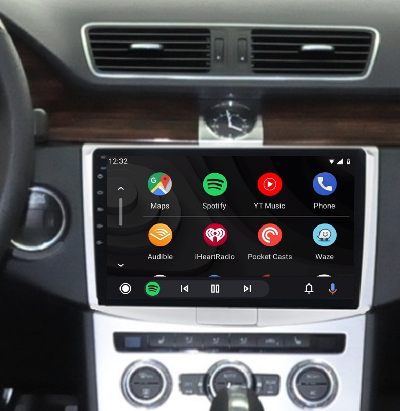 Ecran tactile QLED Android 12.0 et Apple Carplay sans fil Volkswagen Passat de 2010 à 2015