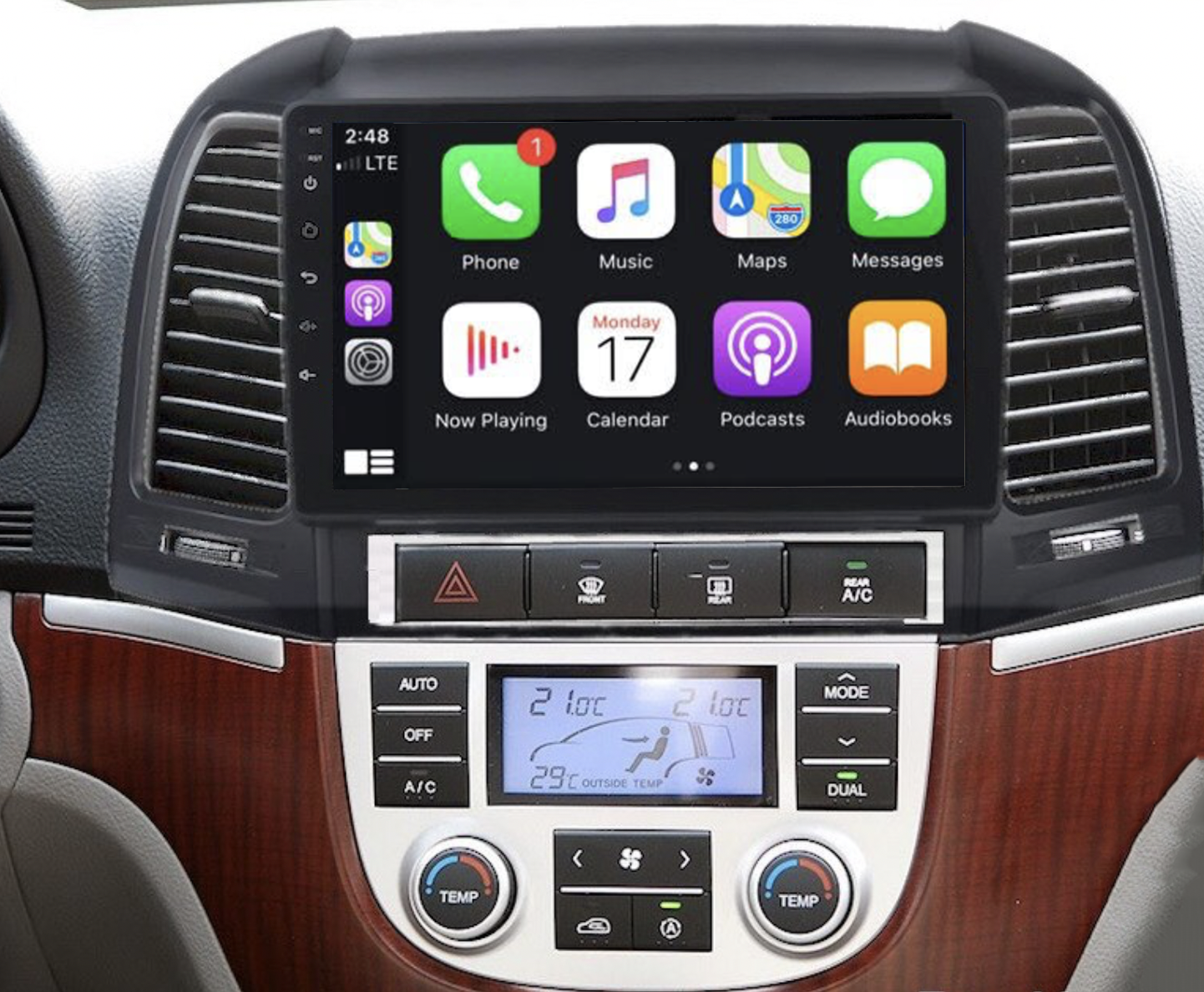 Tablette tactile Android 13.0 + Apple Carplay Hyundai Santa Fe 2006 à ...