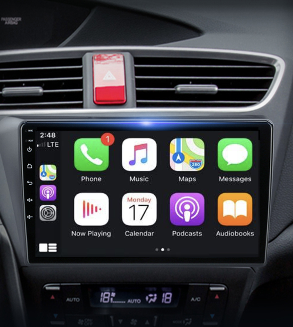Tablette tactile QLED Android et Apple Carplay sans fil Honda Civic