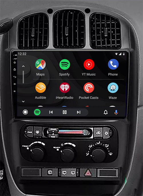 Ecran tactile QLED Android 12.0 et Apple Carplay sans fil Chrysler Grand Voyager de 2001 à 2007