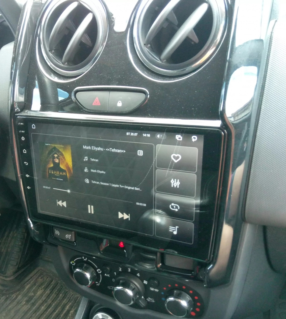 Ecran tactile Android 14.0 + Apple Carplay via USB Dacia Duster de 2013 à 2018