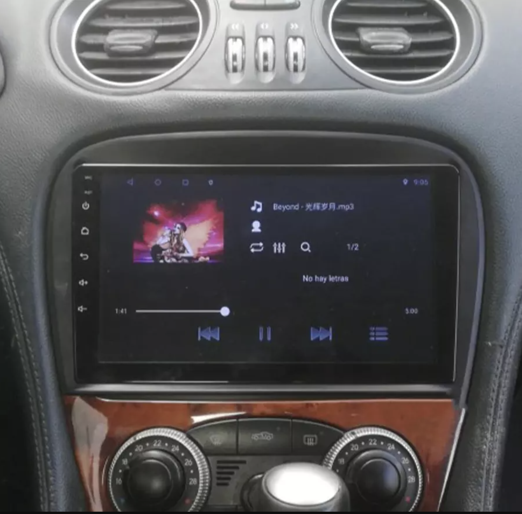 Ecran tactile QLED Android 12.0 + Apple Carplay sans fil Mercedes SL R230 de 2005 à 2012