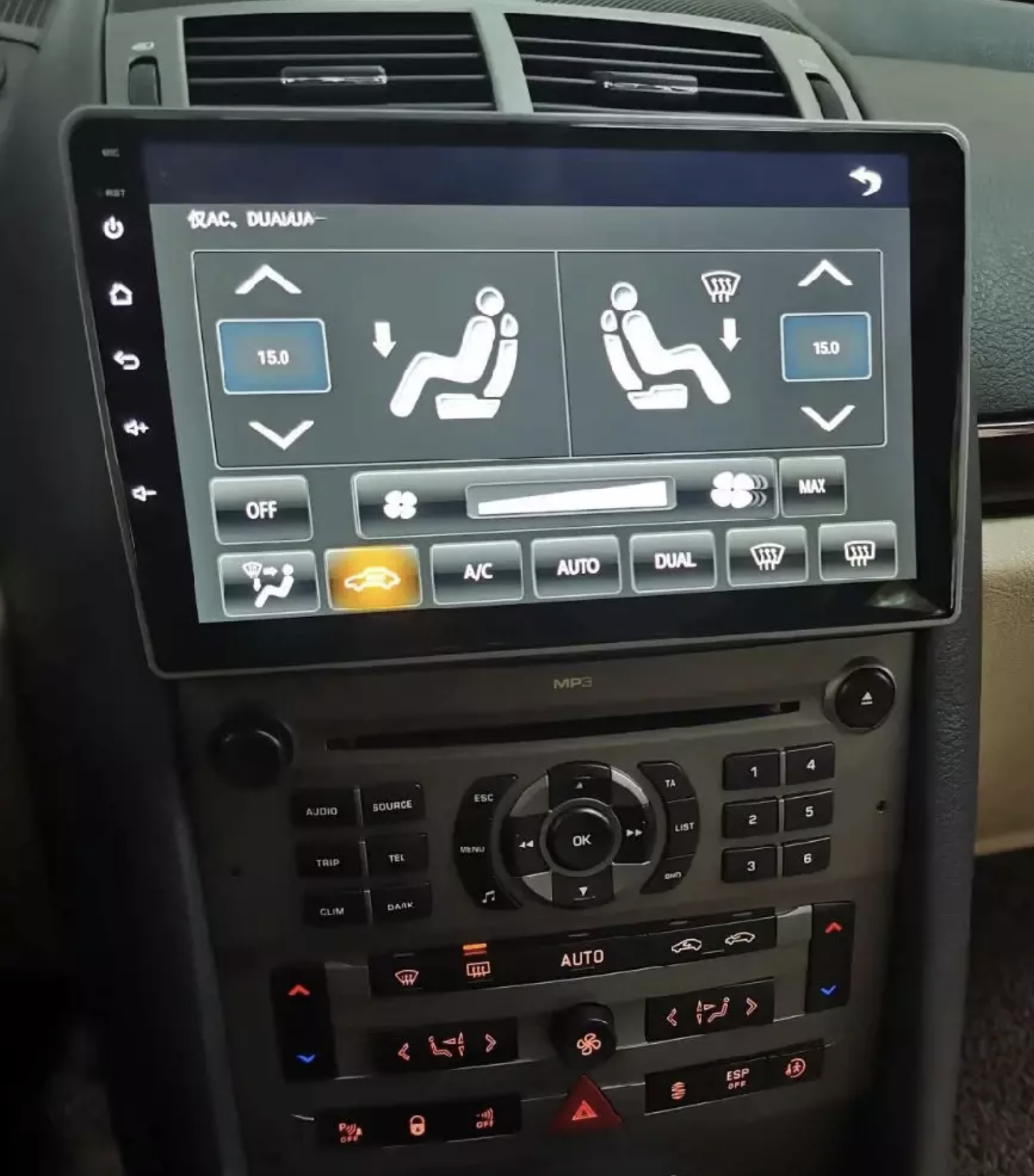 Ecran tactile QLED Android 13.0 + Apple Carplay sans fil Peugeot 407 de 2004 à 2011