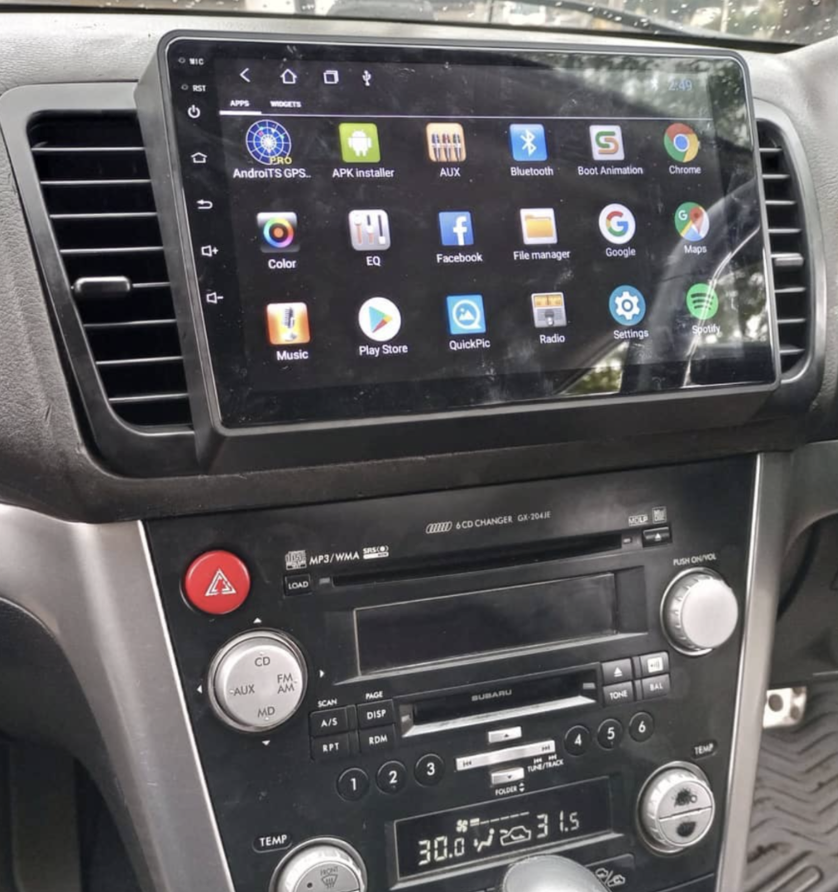 Ecran tactile QLED Android 13.0 + Apple Carplay sans fil Subaru Legacy de 2003 à 2009