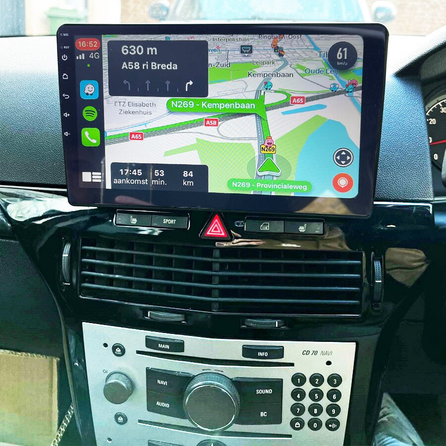 Ecran tactile QLED GPS Android 13.0 + Apple Carplay Opel Astra Corsa Zafira et Antara