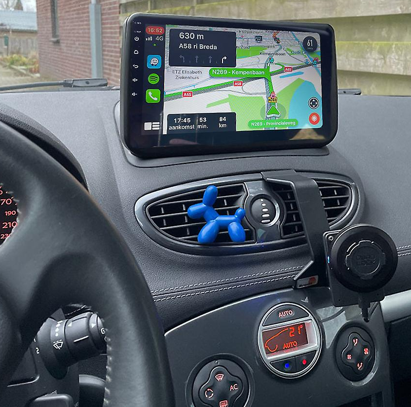 Ecran tactile QLED GPS Apple Carplay et Android Auto sans fil Renault Clio 3 de 2005 à 2014