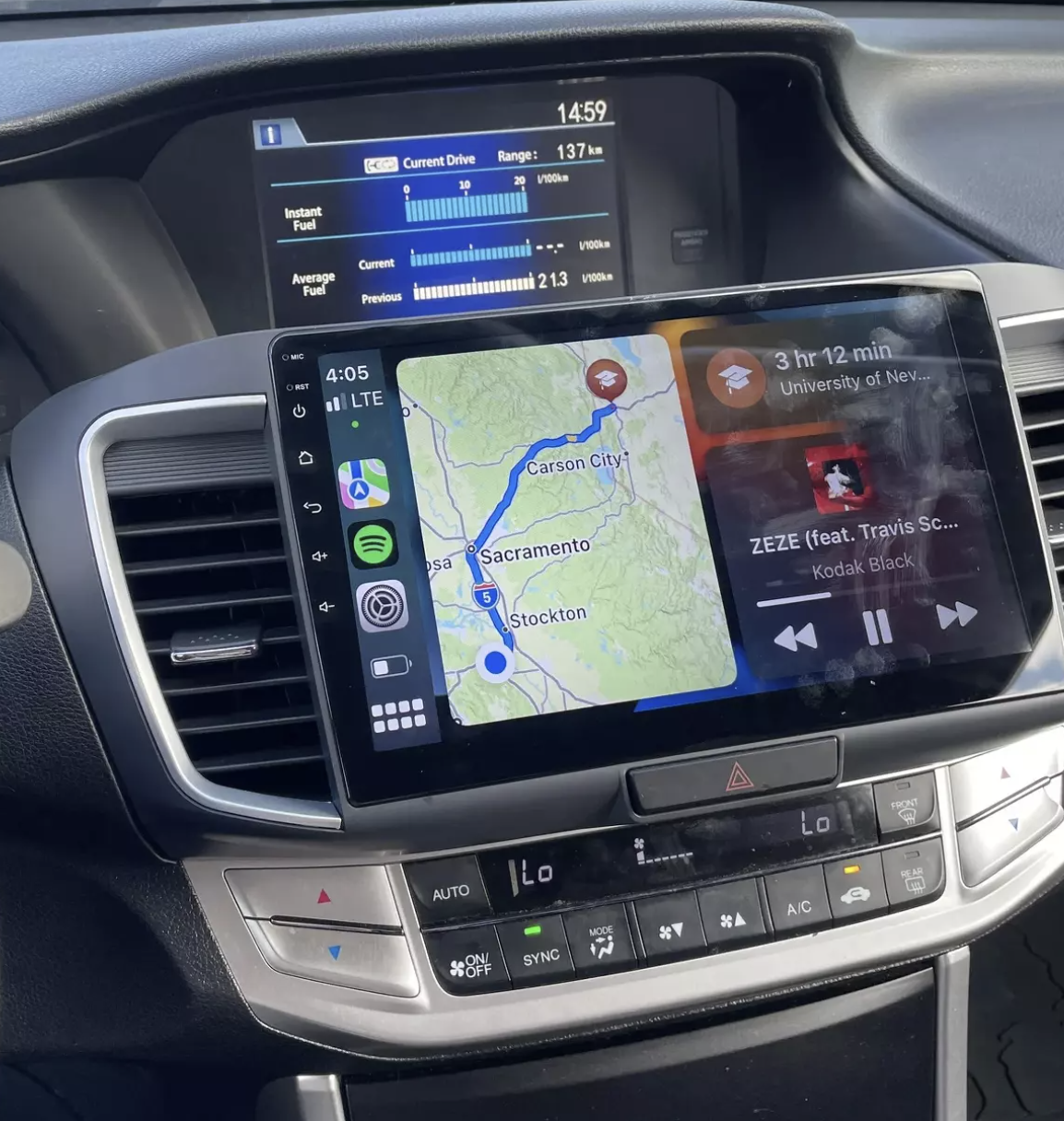 Ecran tactile QLED GPS Apple Carplay et Android Auto sans fil Honda Accord de 2012 à 2019