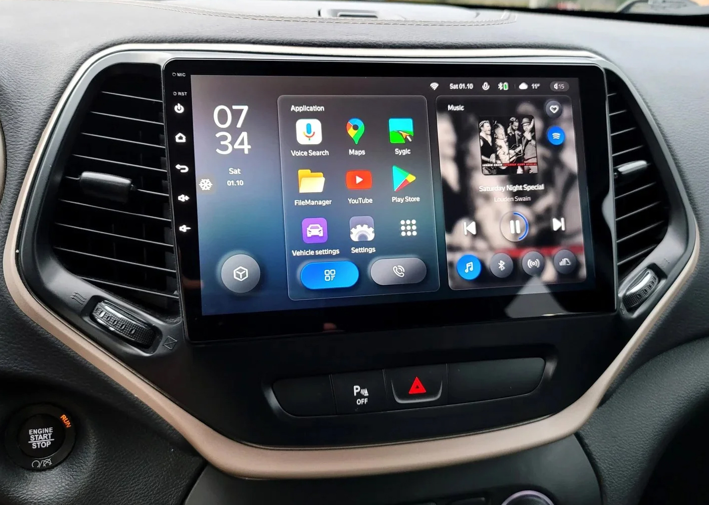 Autoradio CarPlay Android Auto Jeep Cherokee 2013-2018 - Écran QLED GPS