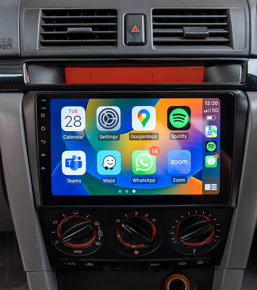 Autoradio CarPlay Android Auto Mazda 3 2004-2009 - Écran QLED GPS