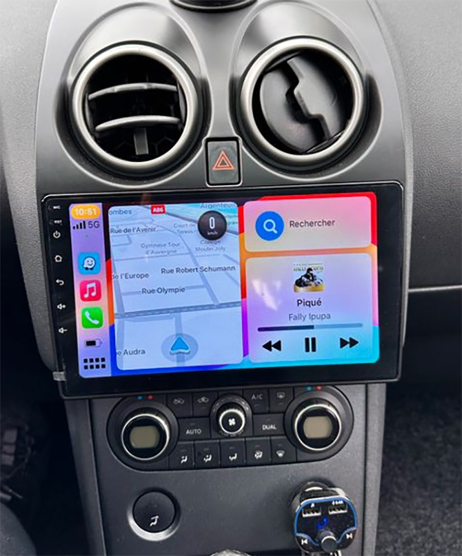 Autoradio CarPlay Android Auto Nissan Qashqai 2007-2013 - Écran QLED GPS