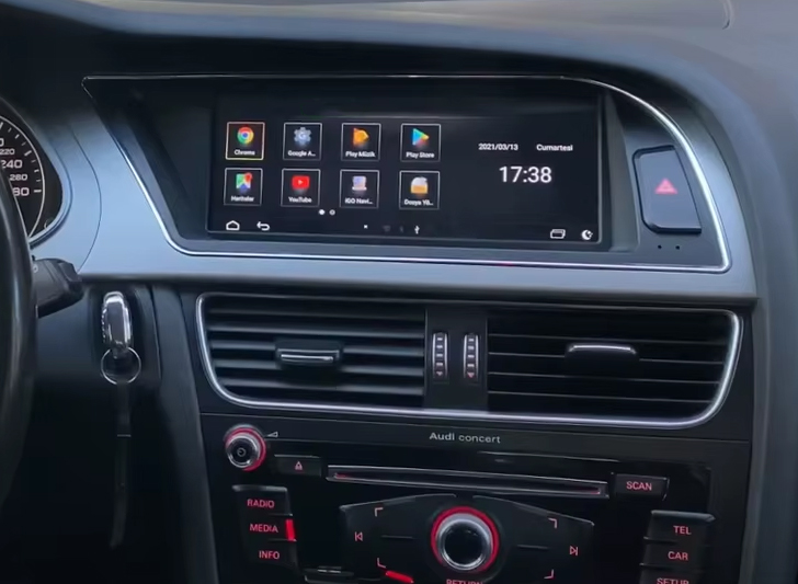 Ecran tactile Android Auto et Apple Carplay Bluetooth Audi A4/A5 de 2008 à 2016