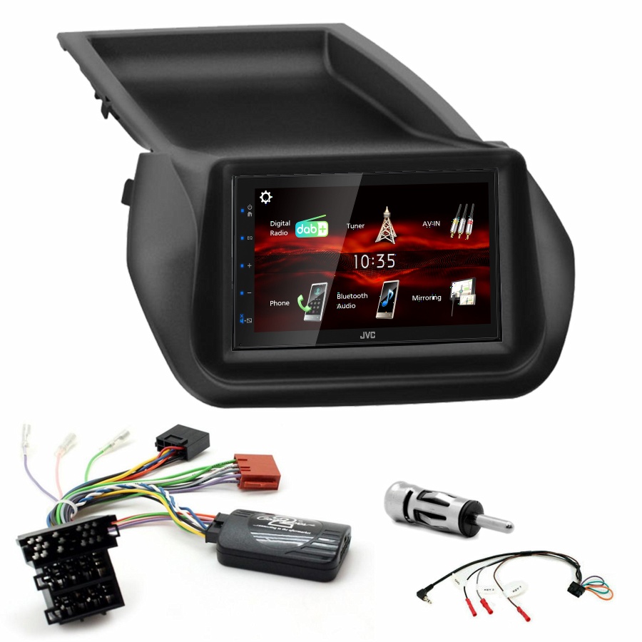 Autoradio JVC CarPlay Fiat Fiorino et Qubo de 2008 à 2017 + Kit complet