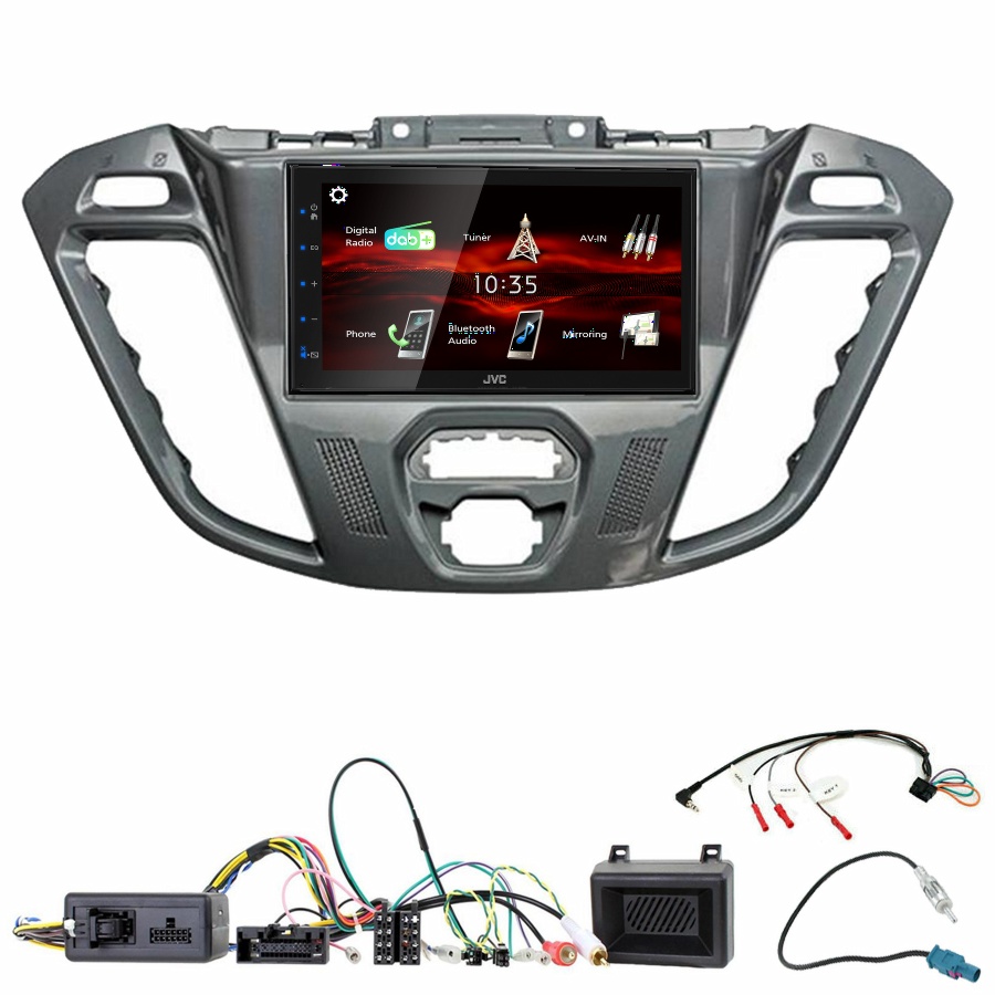 Autoradio JVC CarPlay Ford Transit Custom et Tourneo Custom + Kit complet