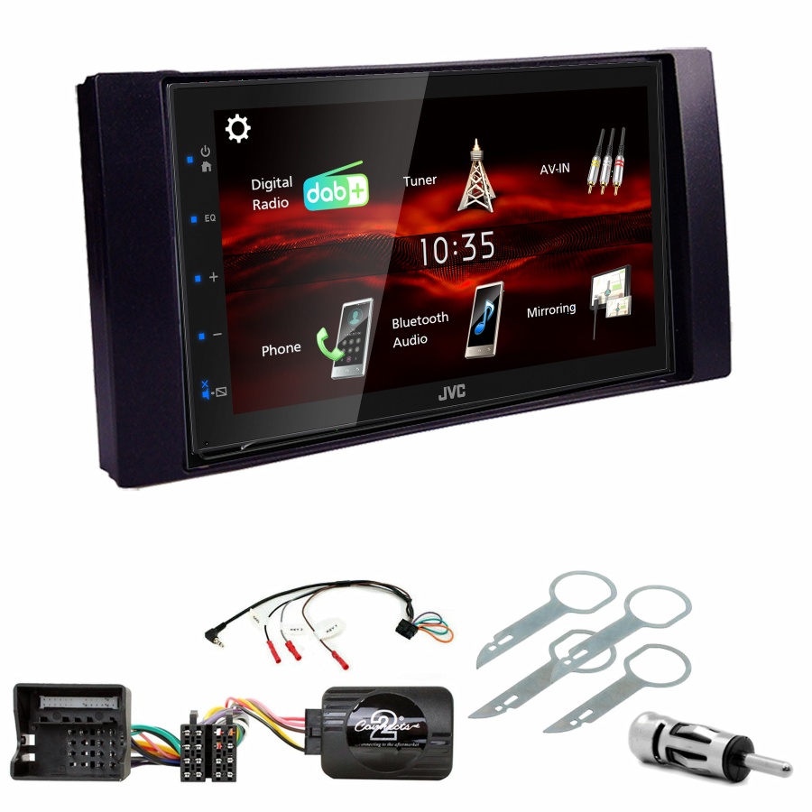 Autoradio JVC CarPlay Ford C-Max, Kuga, Focus, Fiesta, Fusion, Transit, S-Max + Kit complet
