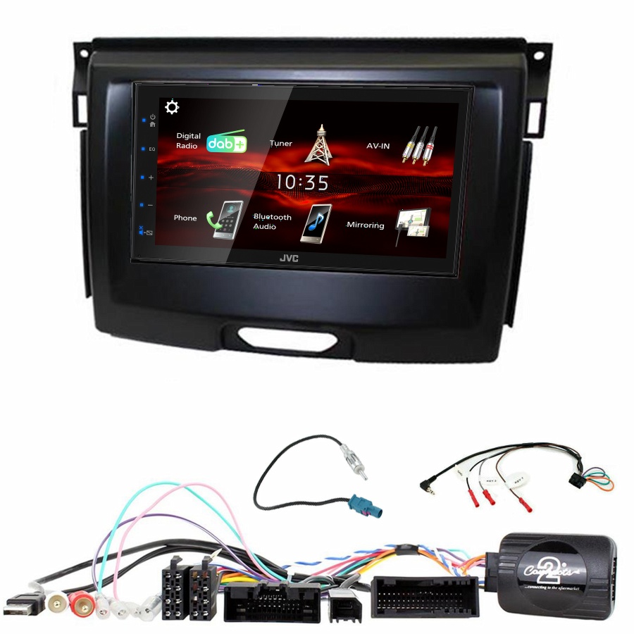 Autoradio JVC CarPlay Ford Everest et Ranger de 2015 à 2022 + Kit complet