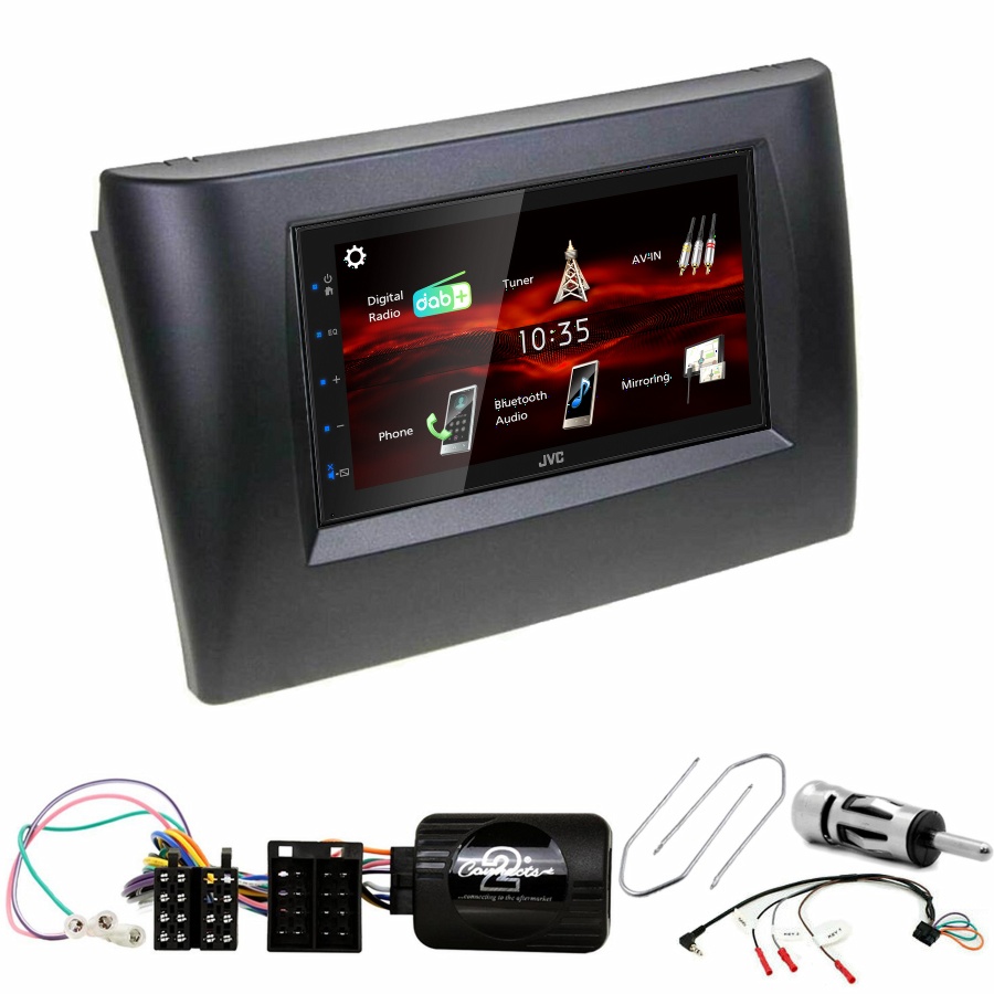 Autoradio JVC CarPlay Fiat Stilo de 2001 à 2008 + Kit complet