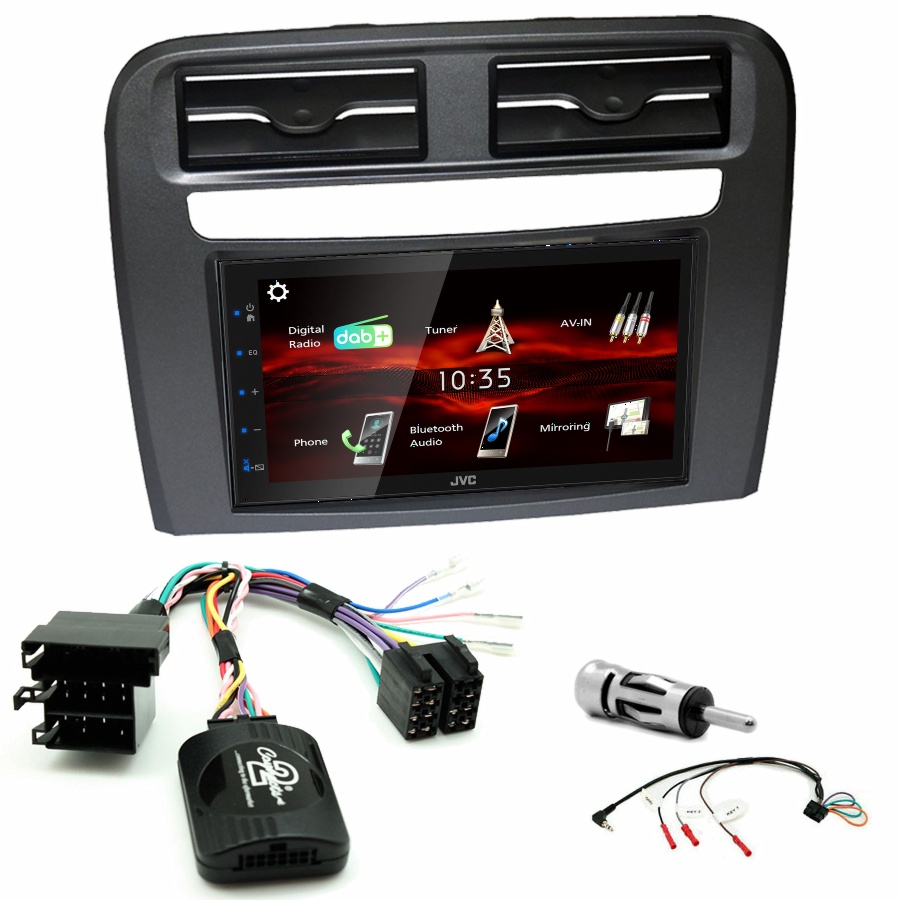 Autoradio JVC CarPlay Fiat Grande Punto de 2005 à 2009 + Kit complet