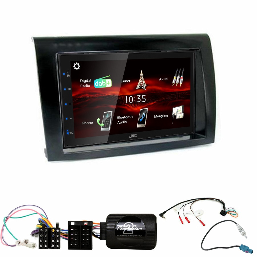 Autoradio JVC CarPlay Fiat Bravo de 2007 à 2014 + Kit complet