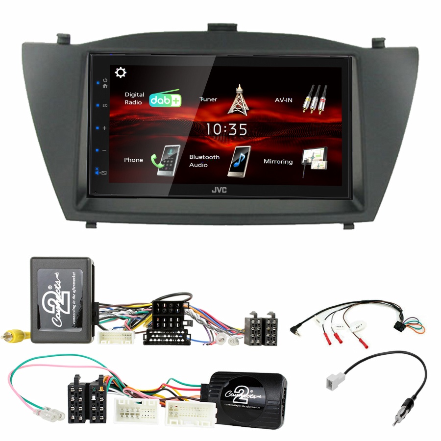 Autoradio JVC CarPlay Hyundai IX35 de 2010 à 2015 + Kit complet