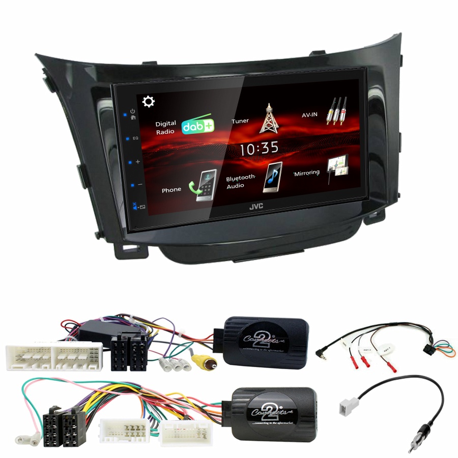 Autoradio JVC CarPlay Hyundai i30 de 2012 à 2017 + Kit complet