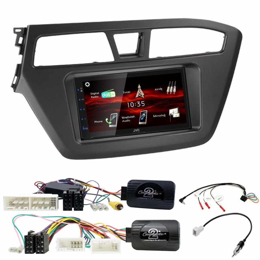 Autoradio JVC CarPlay Hyundai i20 de 2015 à 2020 + Kit complet