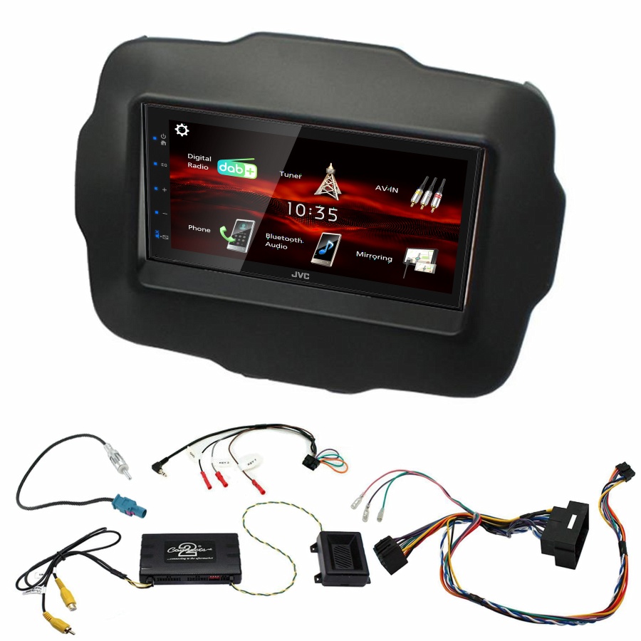 Autoradio JVC CarPlay Jeep Renegade de 2015 à 2019 + Kit complet