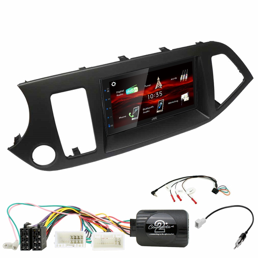 Autoradio JVC CarPlay Kia Picanto de 2011 à 2016 + Kit complet