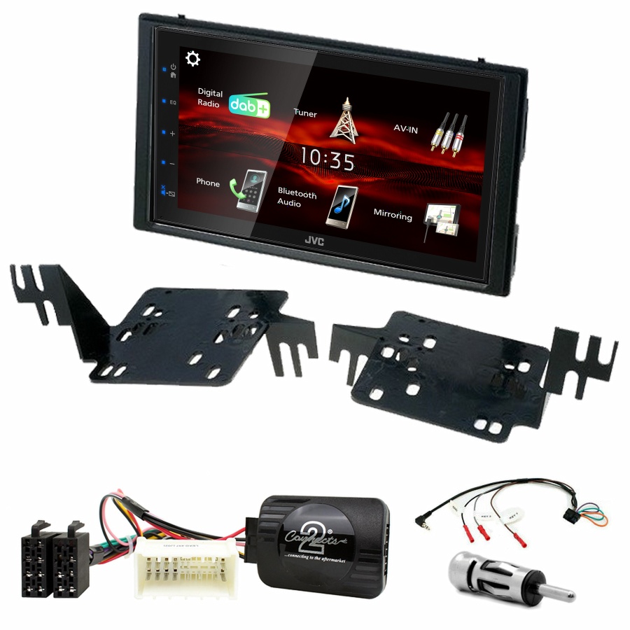 Autoradio JVC CarPlay Kia Rio et Sportage de 2005 à 2010 + Kit complet